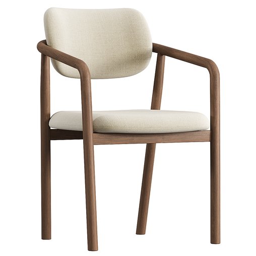 Natural Beige Dining Chair 3d model Download Maxve