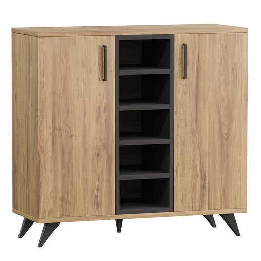 Leander bookcase with cupboards 3d model Download Maxve