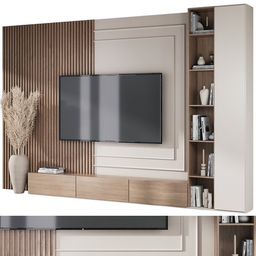 TV wall decor set11 3d model Download Maxve