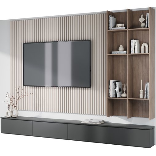 TV wall decor set12 3d model Download Maxve