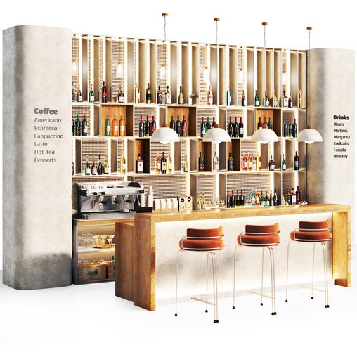 cafe bar Restaurant 14 3d model Download Maxve