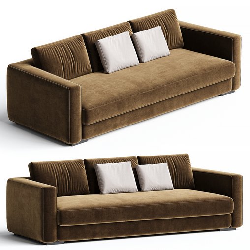 Praddy GLENN ML360 sofa lakier czarny tkanina SAFETY VELVET 3d model Download Maxve