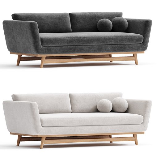 Scandinavian design sofa 3d model Download Maxve