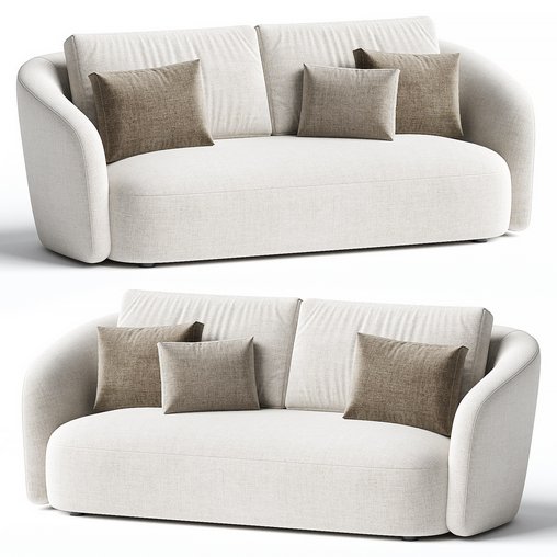 Ellipse Oatmeal 3 Seater Sofa 3d model Download Maxve