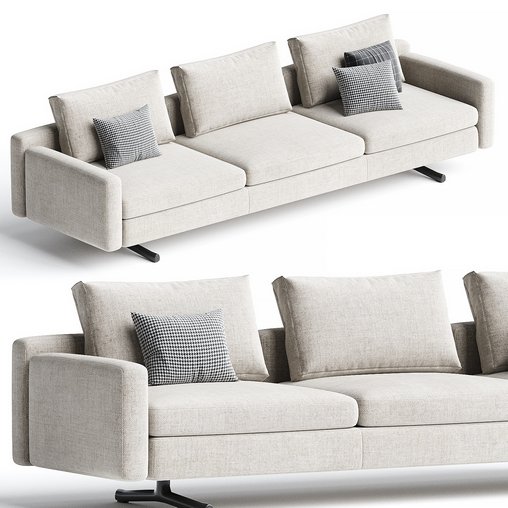 IN THE MOOD 3 seater sofa By Poltrona Frau 3d model Download Maxve