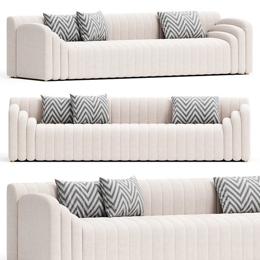 Naya Velvet Sofa Meridian Furniture 3d model Download Maxve