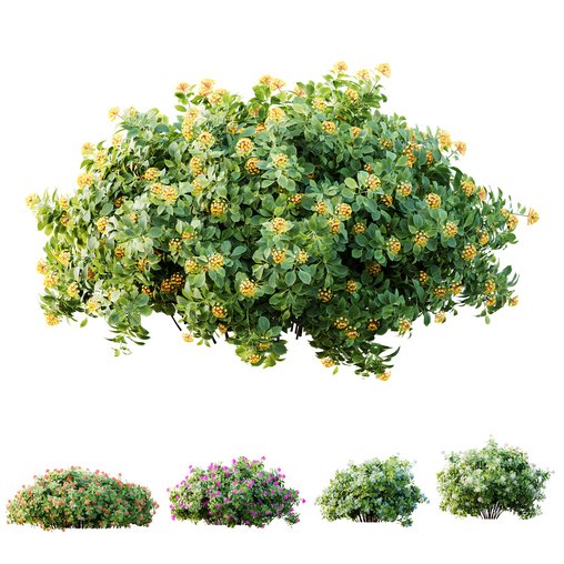 HQ Plants lantana Camara Confetti Bush 3d model Download Maxve