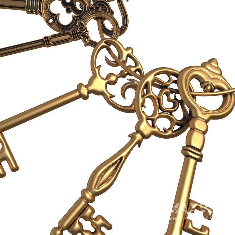 Vintage key ring 03 3d model Download Maxve