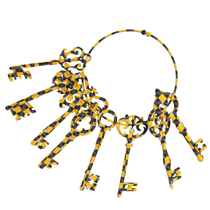 Vintage key ring 03 3d model Download Maxve