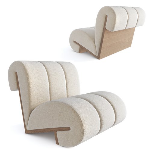 Jahdiel White Lambs Wool Chair 3d model Download Maxve