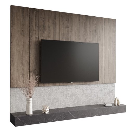 TV wall 002 3d model Download Maxve