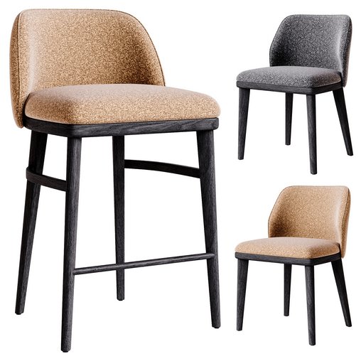 LUM BarStool & LUM Chair 3d model Download Maxve