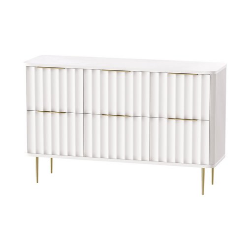 White Bedroom Dresser for Storage in Gold 3d model Download Maxve