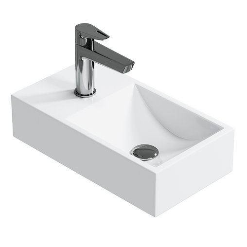 Wall-mounted washbasin BA18 3d model Download Maxve