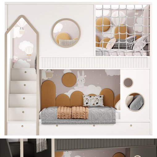 Kids Room Bed 3d model Download Maxve