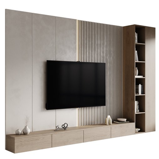 TV wall 60 3d model Download Maxve