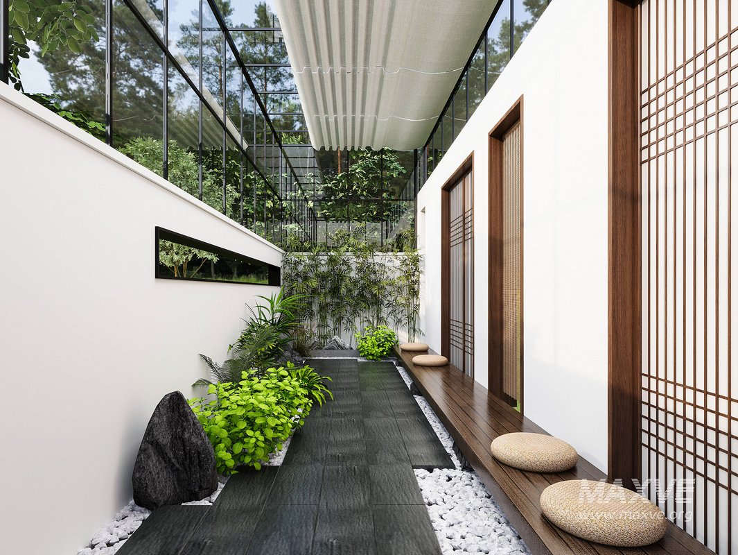 Modern courtyard landscape