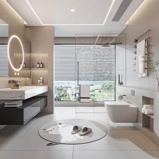 Modern bathroom 3d model Download Maxve