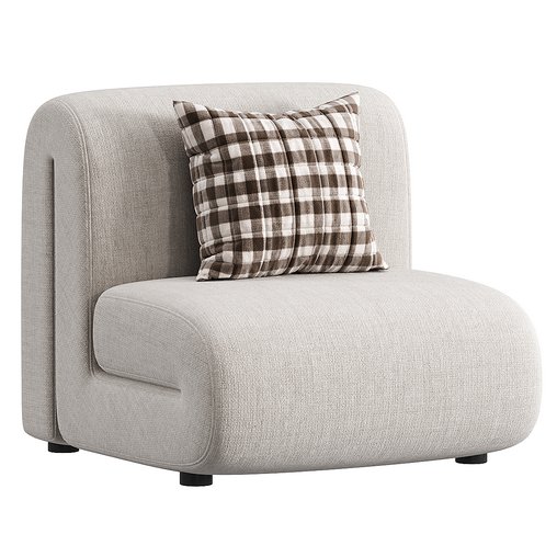 Vesta Alta Lounge Chair in White 3d model Download Maxve