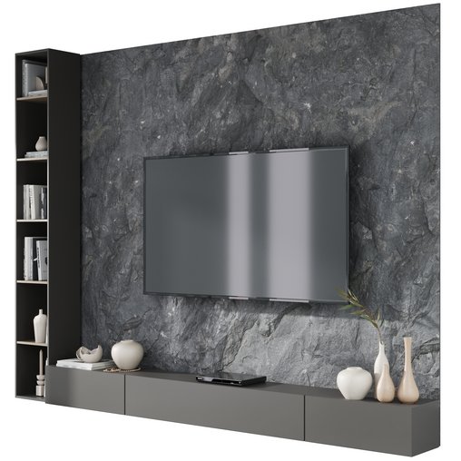 TV wall decor set15 3d model Download Maxve