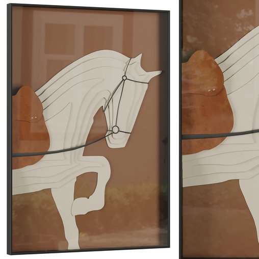 Horse Frame Picture 3d model Download Maxve