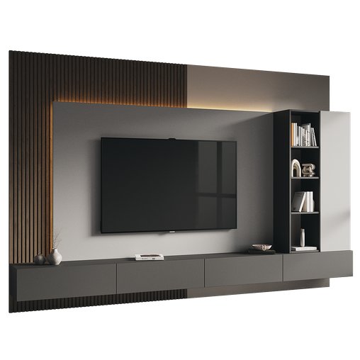 tv wall 107 3d model Download Maxve