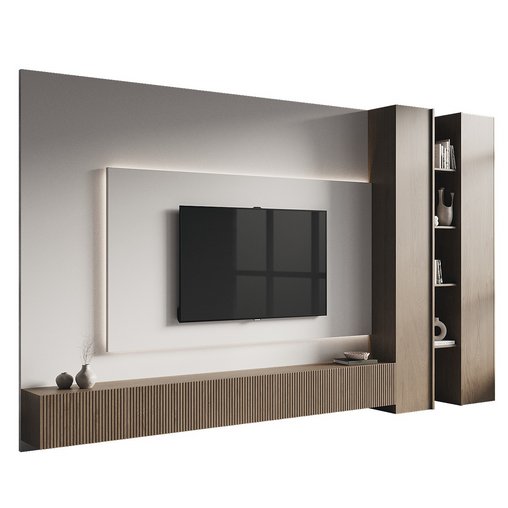 Tv Wall Set 048 3d model Download Maxve
