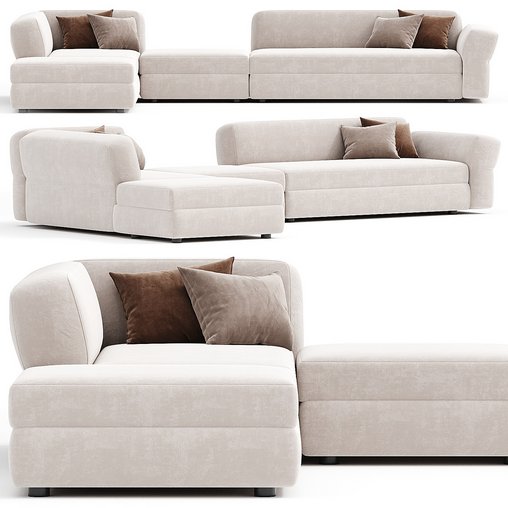 Sofa Driade Neil 3d model Download Maxve