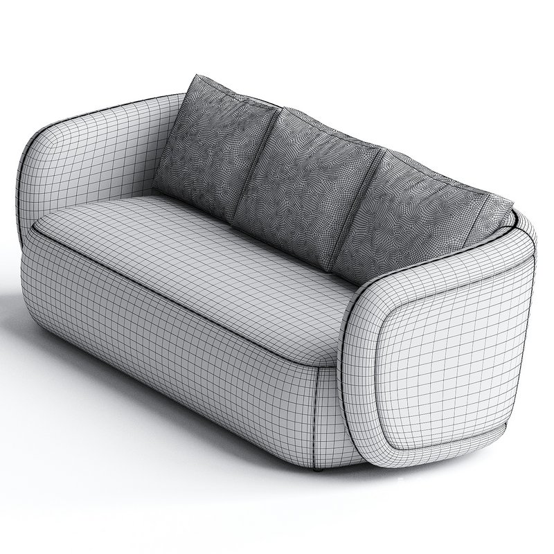 Volta 3 seater sofa 3d model Download Maxve