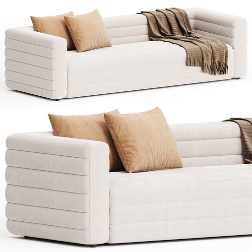 STRATO 103 EXTRA LARGE WHITE BOUCLE SOFA 3d model Download Maxve