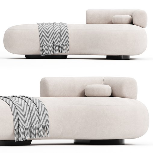 Twins Chaise Sofas 3d model Download Maxve