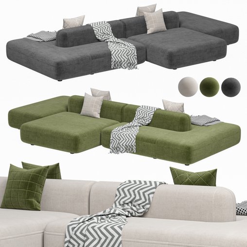 Sofa ROYALTY 2.0 by Luzaro Configuration 7 3d model Download Maxve