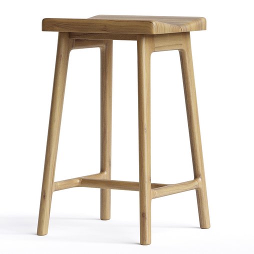 Handmade modern large oak stool 3d model Download Maxve