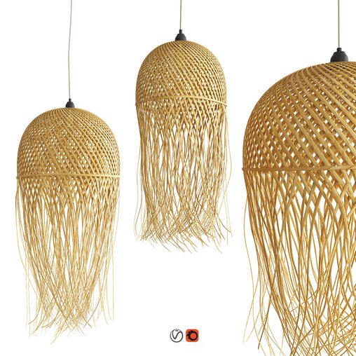 Bamboo Hanging Lights 3d model Download Maxve