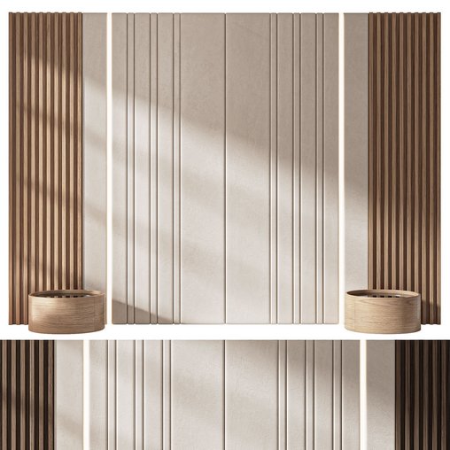 Decorative wall panel composition bedroom set 3 3d model Download Maxve