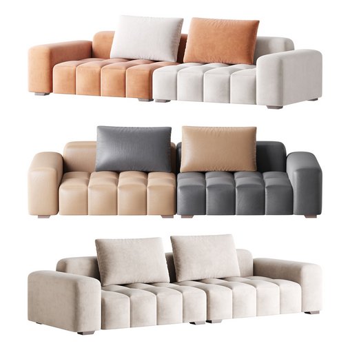 Modernism Square Standard Sofa 3d model Download Maxve