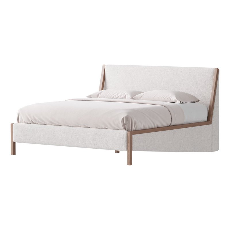 MALENA WHITE BOUCLE KING BED