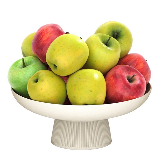 bowl of red and green apples 3d model Download Maxve
