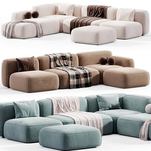 Modular HIPPO sofa MANO FACTORY 3d model Download Maxve