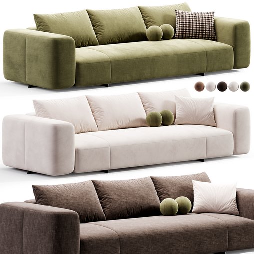 Yves Sofa by Minotti 3d model Download Maxve