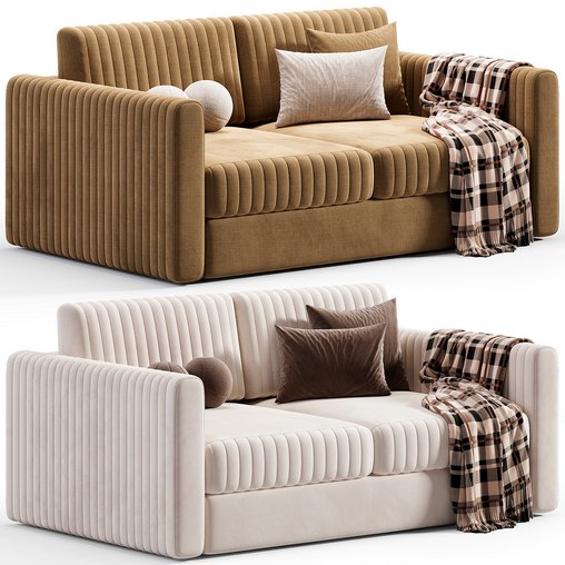 Layson sofa Velvet Beige 3d model Download Maxve