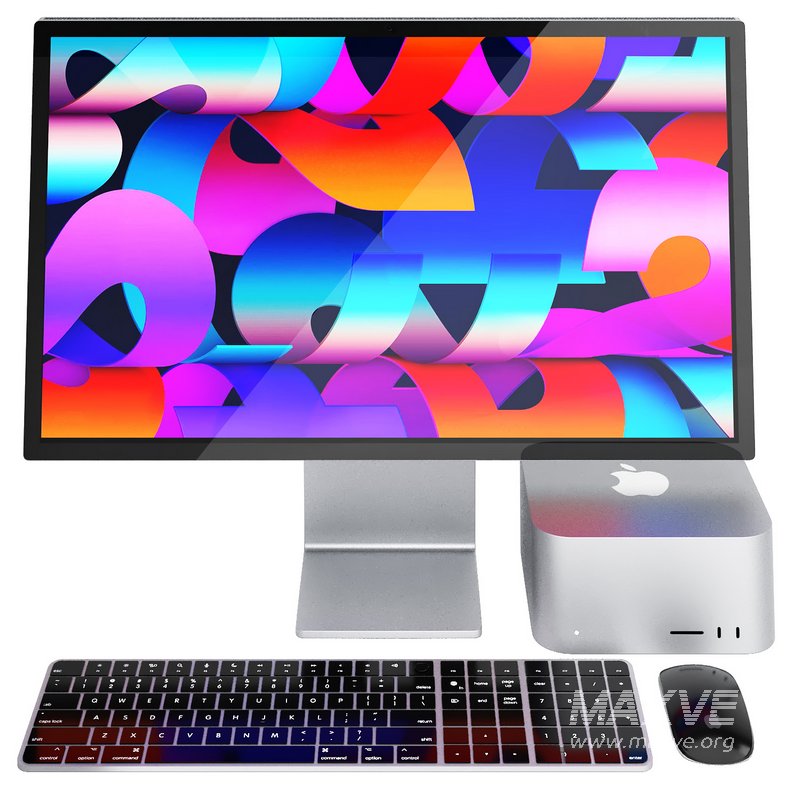 apple mac studio pc set with display