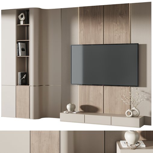 TV wall decor set17 3d model Download Maxve