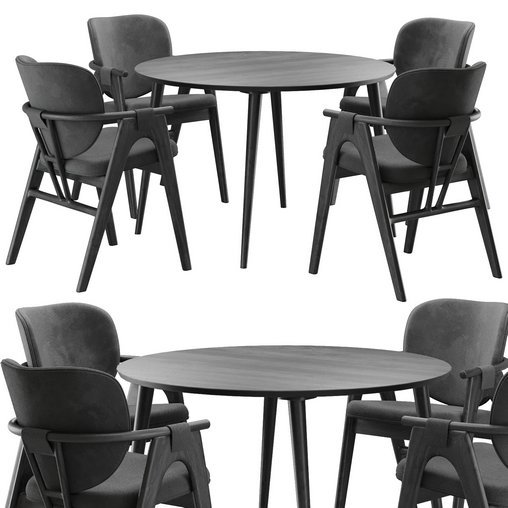 Dinning chair and table134 3d model Download Maxve