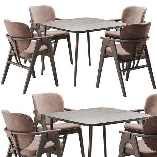 Dinning chair and table138 3d model Download Maxve