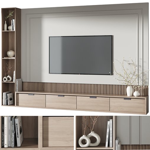 TV wall decor set16 3d model Download Maxve