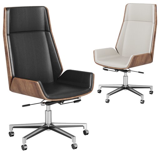 Faux leather office chair 3d model Download Maxve