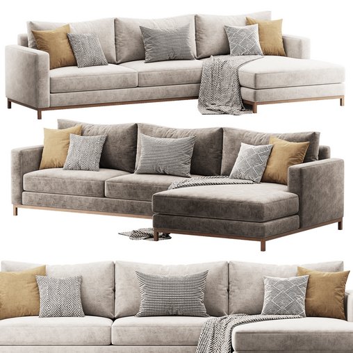 Greyson Chaise Sectional 3d model Download Maxve