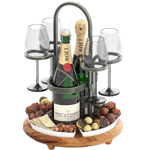 weston wine charcuterie caddy two bottle 3d model Download Maxve