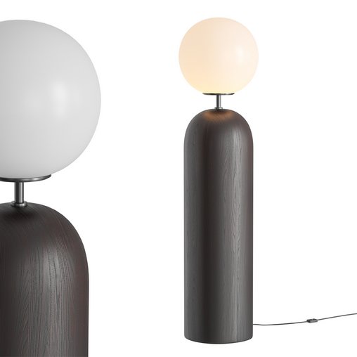 Ori Globe Floor Lamp With Black Wood Base 3d model Download Maxve